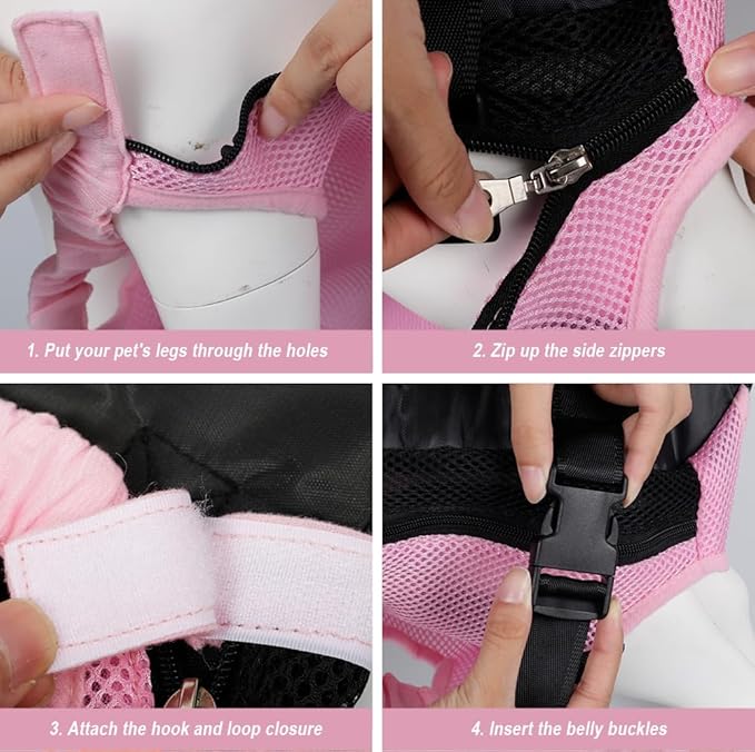 FEimaX Dog Carrier Backpack Pet Legs Out Front Cat Travel Bag, Adjustable Puppy Backpacks Carriers Hands-Free for Small Medium Dogs Cats Hiking Traveling Camping Daily Walking