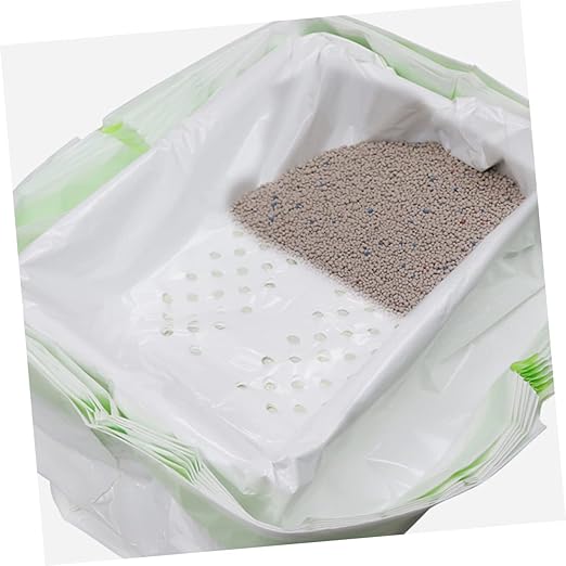 HANABASS 21pcs Cat Litter Filter Pouches Cat Waste Disposal Bags for Easy Cleaning White for Pet Owners and Litter Management