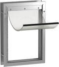Hakuna Pets Deluxe Aluminum Pet, Cat and Dog Door with 2-Way Locking Panel for Screens, Doors and Walls up to 2.8" Thick, Large, Silver