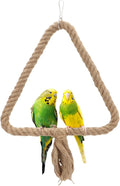 Bird Rope Swing Toy Parrot Climbing Perch Stand for Cockatiel Conure Cockatoo Parakeet Cage Hanging Decor (C: Triangle)