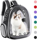 Pet Backpack Carrier,Bubble Backpack Cat Carrier,Pets and Small Dogs,Space Capsule Pet Carrier for Traveling, Walking, Hiking and Outdoor Activities (Black)