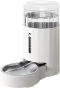 CZPET Dog Water Bowl Dispenser, 7L Automatic Dog and Cat Water Dispenser with Stainless Steel Bowl, Gravity Waterer, Large Capacity, and Quiet Drinking Area for Pets (7L,White)
