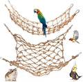 2 Packs Natural Bird Rope Net Parrot Swing Hammock for Birds Parrot Ladder Macaw Hanging Hammock Activity Toy for Rats Parakeet Cockatiel Cockatoo Conure African Grey Budgie（M 14x11inch）