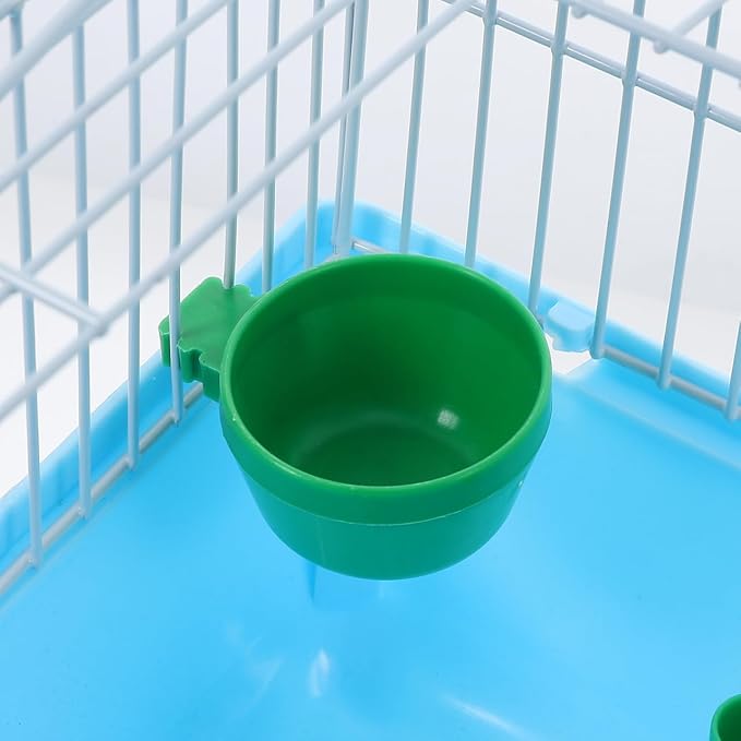 Portable Bird Cage for Travel with Perch Food Box and Water Dispenser Small Bird Carrier for Parrots Lovebirds 9.3X6.6X9.3 Inches