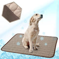 Washable Dog Cooling Mat Ice Silk Cooling Mat for Dogs Pet Self Cooling Pad Blanket Dog Cooling Pad for Indoor & Outdoor Car Seats (Coffee, 28x22 in)