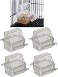 Mcage Lot of 4 Clear Transparent Bird Cage Birds Feeding & Watering Feeder Cups