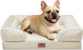 Comfort Expression Orthopedic Dog Bed for Medium Dogs 30x20 Inch, Waterproof Supportive Egg Crate Foam Medium Pet Bed with Removable Bolsters, Dog Couch with Washable Cover & Non-Slip Bottom, Beige