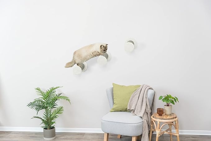 Trixie Wall Mount XXL Cat Climbing Steps, Cat Furniture, Scratching Post, 3pcs, Gray
