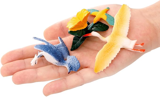 ZENFUN 29 Pieces Realistic Bird Animals Figurines, Mini Bird Model, Birds Cake Cupcake Topper, Parrot Figurine, Miniature Birds Animal Figure for Birthday Party Supply