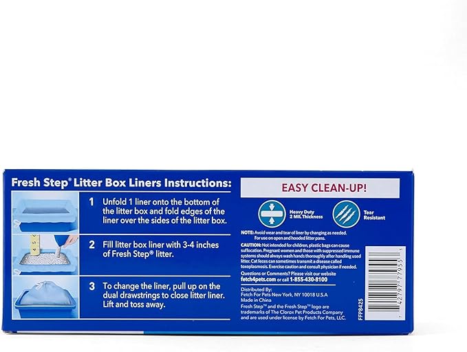 Fresh Step Jumbo Drawstring Cat Litter Box Liners, Scented Heavy Duty Kitty Litter Bags for X-Large Oval or Rectangle Pans, Helps Contain Mess for Easy Lift Out Cleanup, 36 x 19 in, 7 Count - 4 Pack