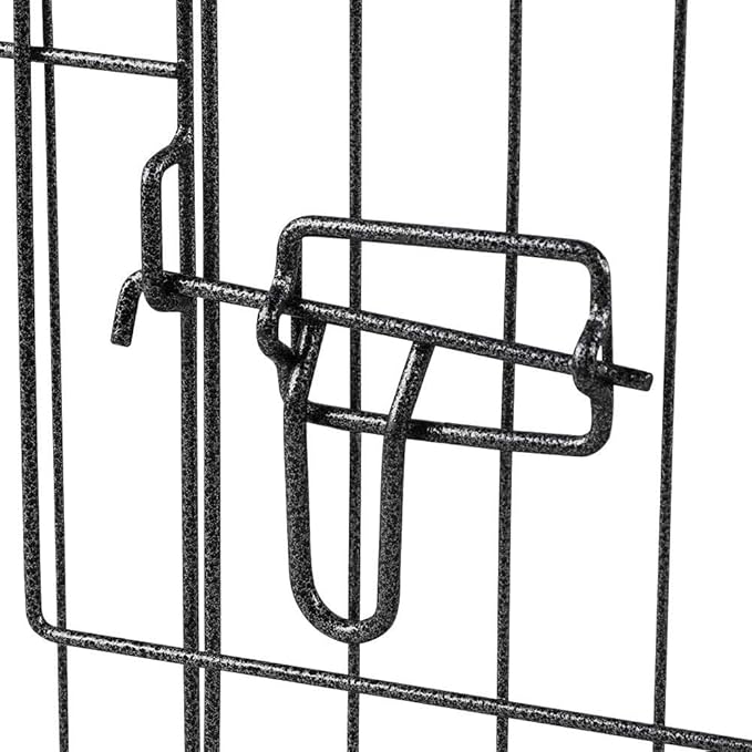 Yaheetech 24 inch 32 Panel Metal Black Heavy Duty Foldable Dog Pen - Outdoor Indoor with Door- Dog Exercise Pen Barrier Kennel Portable Cat Duck Chicken Puppy Fence