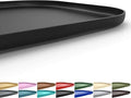 Silicone Pet Feeding Mat with Raised Edge for Food and Water, Dog Bowl Mats, Cat Bowls Placemat with High Lip for Floor Waterproof, Rubber Tray for Cats and Dogs 19 x 12 x0.7 Black
