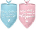 2 Packs Baby Announcements Ideas Guess What? My Mom is Pregnant Pregnancy Announcement Dog Bandana Gender Reveal Pet Dog Triangle Scarf Accessories for Small Medium Large Dogs Cats