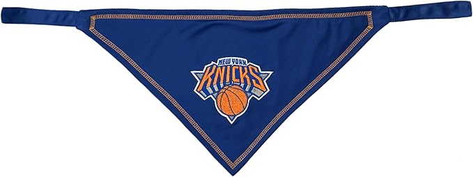 Pets First NBA New York Knicks TIE Bandana, Size Large/X-Large. Dog Bandana Scarf Bib for Pet Cat Dog. The Ultimate Game-Day, Party Bandana