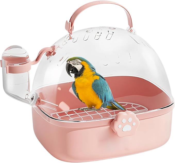Parrot Carrier - Travel Bird Cage with Water Bottle, Parrot Travel Cage | Breathable Pet Bird Carrying Accessory for Hedgehog Chinchillas Lovebirds Cockatiels Budgies Macaws Parakeet