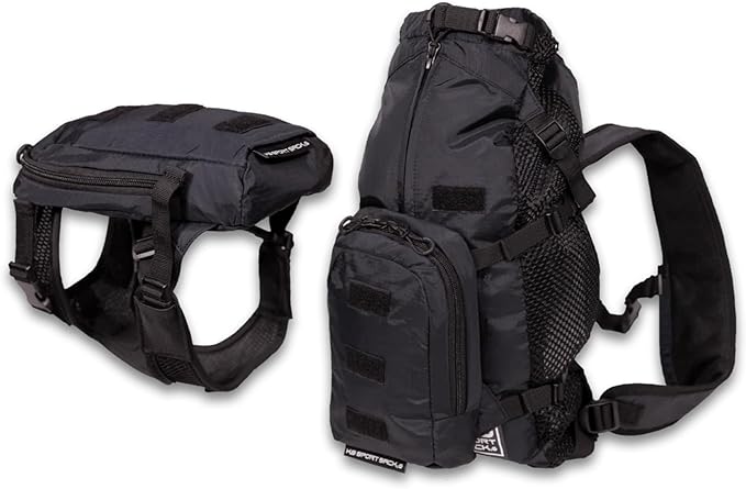 K9 Sport Sack Walk-On - X-Small, Anthracite Black - Ideal for Dogs with 9-12” Back Length - Lightweight, Packable, Backpack-Style Carrier - Includes Compatible Harness & Storage Bag