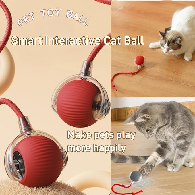 Interactive Cat Toys for Indoor Cats, Agility Move Cat Balls,Motion Activated Cat Balls, Cat Toys for Bored Indoor Cats(3 pcs Colors)