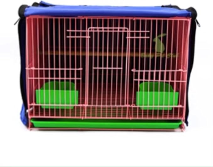 MANON ROSA Bird Cage Cover Birdcage Curtain - Enhanced Privacy Safety Comfort for Parrots Cockatiels Lovebirds Budgerigar Finch Canary Parakeet (XXL(23.6" L x 15.7" W x 15.7" H),Blue)