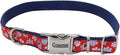 Coastal Pet - Ribbon - Adjustable Dog Collar with Metal Buckle, Red with Paws, 5/8" x 12"-18"