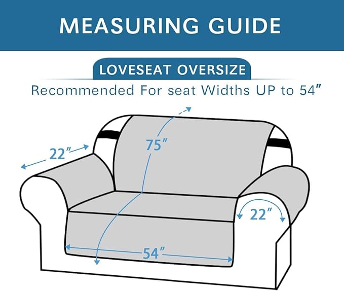 H.VERSAILTEX Reversible Loveseat Cover Furniture Protector Anti-Slip Water Resistant 2" Elastic Straps Couch Covers Pets Fit Sitting Width Up to 54"(Oversized Loveseat: 75" x 98", Desert Sage/Beige)