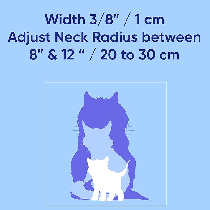 Pawtitas Glow in The Dark Cat Collar with Breakaway Safety Buckle & Bell Adjustable Kitten Collar, Set of 2 GID Blue/Orange
