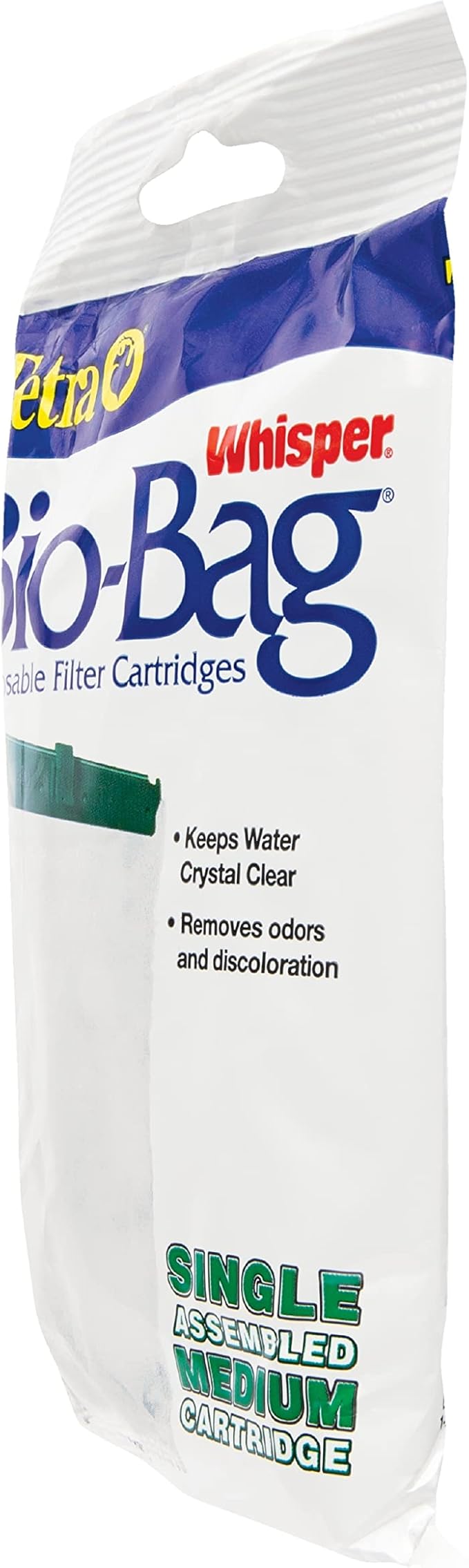 Tetra Whisper Bio-Bag Filter Aquarium Cartridges, Medium Filter for Freshwater and Marine Fish, Removes Odors and Discoloration, Ready to Use Medium Green Filter