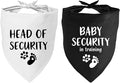 2 Pack Dog Bandana Pregnancy Announcement, Baby Security in Training and Head of Security Gender Reveal Puppy Dog Scarf Accessories, Adjustable Pet Bandana Scarf for Small Medium Large Dogs