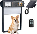 Automatic Pet Door Solar Powered with Timer, Light Sensor, Motion Sensor, LCD Display & Remote Control, Weatherproof Door for Dogs, Cats, Chicken & Rabbits