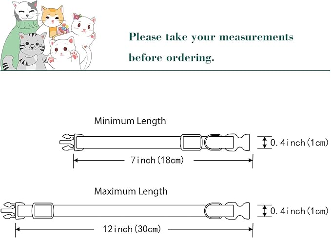 Yizepet Cat Collars, Breakaway Kitten Collar, Cute Kitty Collar in 2 Pack, Pet Supplies Accessories