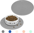Ptlom Pet Food Mat for Dog and Cat Placemat 2 Pcs, Mat for Prevent Food and Water Overflow, Suitable for Medium and Small Pet, Silicone, 9.5"* 9.5"