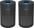 2 Pack Air Purifiers for Bedroom Home, Cobectal Air Cleaner with H14 True HEPA 3-in-1 Filter for Room up to 1050 ft², Sleep Mode & Aroma Function, Portable Air Purifiers for Office, Dorm, RVs, Black