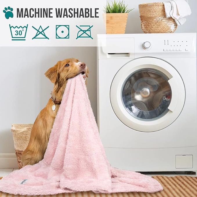 PetAmi Dog Blanket for Large Medium Dogs Pink, Fluffy Soft Puppy Blanket, Sherpa Fleece Cat Blanket for Kitten Doggie, Calming Pet Blanket Throw for Bed Washable Sofa Couch Cover, Large 40x60