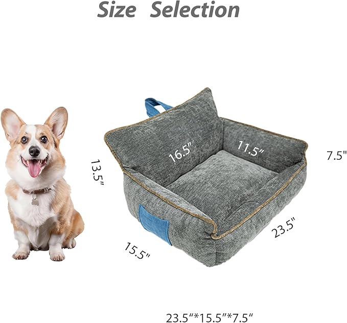 Orthopedic Dog Bed with Memory Foam, Washable Plush Pet Bed for Small, Medium & Large Dogs, Cozy Bolster Crate Dog Bed for Joint Support & Comfort.(Dark Grey)
