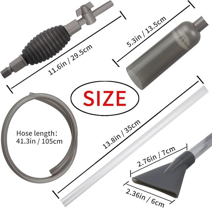 Aquarium Siphon Vacuum Cleaner for Gravel and Sand, Fish Tank Vacuum Gravel Cleaner, Manually Fish Tank Water Changer