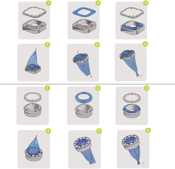 9 pcs Universal Cat Litter Refills Bag Litter Refills Compatible with Your Litter Refill Cartridge for Litter Genie +（Disposable Cap Included）