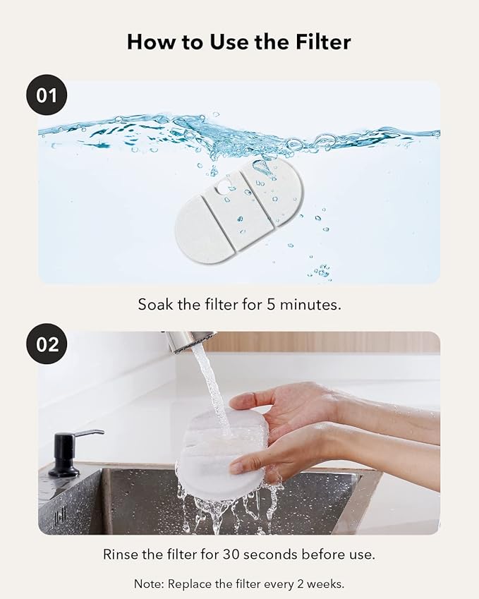 PETLIBRO Pet Water Fountain, Visible Water Level Design, 2.1L Quiet Pet Water Dispenser with Dual Water Modes and 4 Replacement Filters for Cats and Small Dogs, Blue