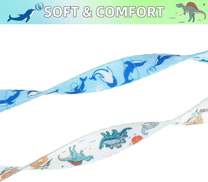 PUPTECK Breakaway Cute Cat Collar with Bell Charm, 2 Packs Adjustable Kitty Collars Animals Pattern, Blue&White, 7.8-11.8 in