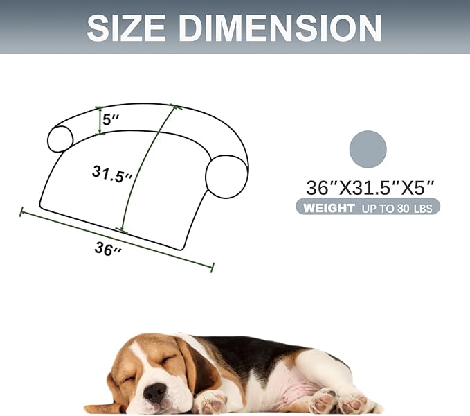 Tinaco Calming Dogs/Cats Bed Mats, Dog Pad Washable Removable Couch Cover, Plush Long Fur Mat for Pets, Waterproof Lining, Perfect for Small, Medium and Large Dogs and Cats (Gradient Gray, 36"x31")