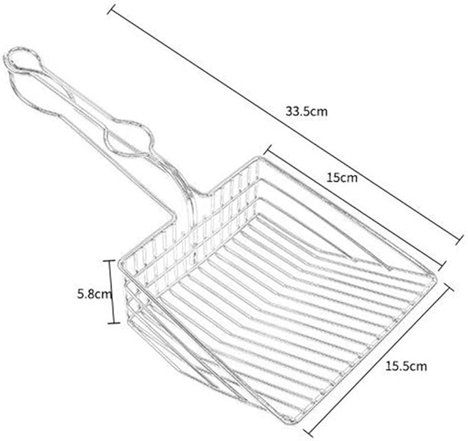 Cat Litter Scoop, Durable Metal Pet Kitty Kitten Sifter Heavy Duty with Long Handle Pet Kitty Dog Pooper Scooper, Easily Clean Litter Box