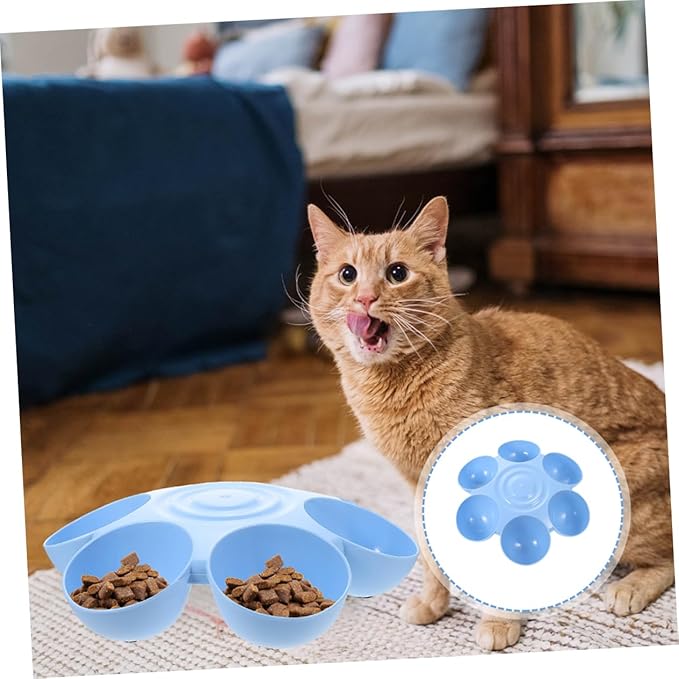 Toyvian Multi-Grid Floral Pet Feeding Bowl for Cats and Dogs Versatile Food and Water Container for Kittens Sturdy Design Decorative Flower Shape for Home and Pet Stores
