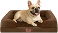 Comfort Expression Orthopedic Dog Bed for Medium Dogs 30x20 Inch, Waterproof Egg Crate Foam Medium Pet Bed with Removable Bolsters, Dog Couch with Washable Cover & Non-Slip Bottom, Dark Brown