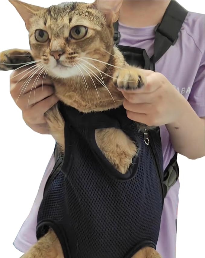 Pet Carrier Backpack - Adjustable Pet Front Cat Dog Carrier Backpack Travel Bag,Legs Out,Easy-Fit for Traveling Hiking Camping for Small Medium Dogs Cats Puppies. (Apricot, Small)