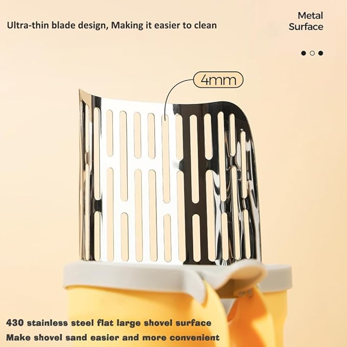 Cat Litter Scoop, Large Capacity Mess-Free Cat Litter Scooper with Bags, Spill-Proof Kitty Box Sifter, Bin Doubles as Scoop Holder