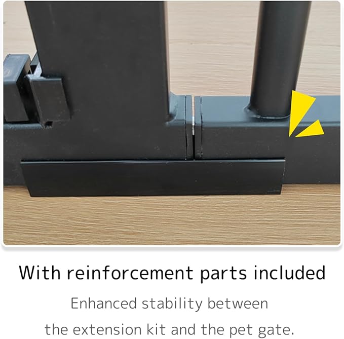 Lumizone Extra Tall Pet Gate 55.12" High Pressure Mounted 4.13" Wide Extension kit 1.37" Gap (Black, 55.12" H × 4.13" W, Extension)