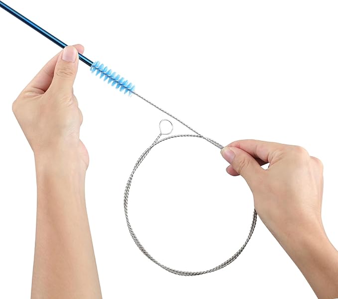40 Inches Brush Cleaner for Cleaning Straw, Kegerator, Feeding Tube, Siphon Hose, Sunroof Drain, Refrigerator Drain, 4PCS (Blue)