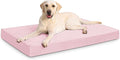 Orthopedic XL Dog Beds Large Sized Dog Waterproof Pet Kennel Pad with Removable Washable Cover and Non-Slip Bottom, 41x27 Inch, Pink