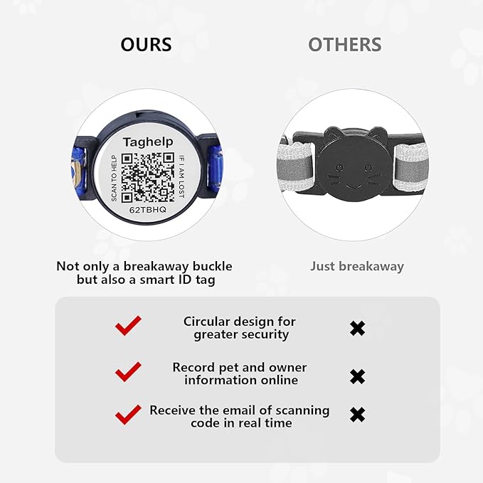 Stars and Moon AirTag Collar with AirTag Holder & Bell,Air Tag Cat Collar for Apple. Solid & Safe, Pet Collar, Breakaway Cat Collar,Smart QR Code Cat ID Tags - Pet Online Profile(Pink)