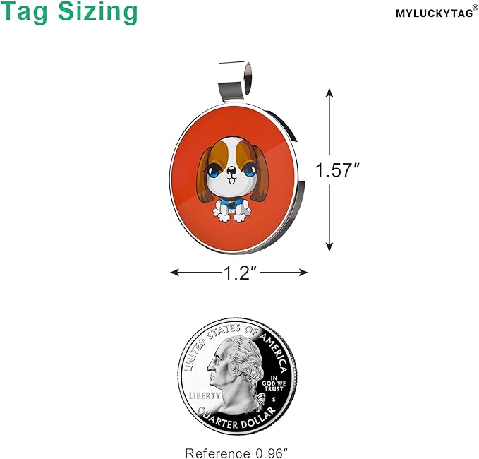 MYLUCKYTAG QR Code Pet ID | Personalized Dog & Cat Collar Tag | Online Profile with Instant Scanned Location Alert Email