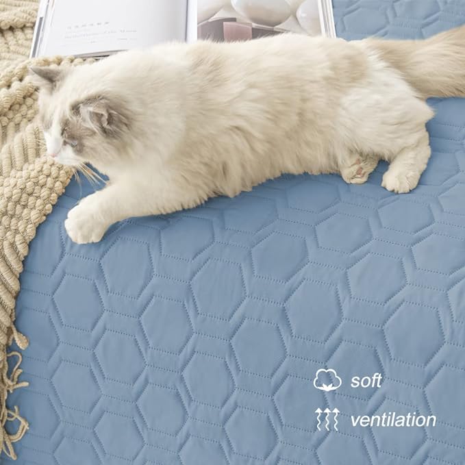 Waterproof and Anti-Slip Dog Bed Cover and Pet Blanket Sofa Pet Bed Mat car Incontinence Mattress Protectors Furniture Couch Cover for Most Cats Dogs, Pets（40x50-Stoneblue）