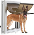 Durable Pet Door, Aluminum Door for Dog and Pets, Medium Doggie Door with Double Automatic Closing Magnetic Flaps, Ideal for Interior and Exterior Doors, Screen and Wall, Weather Resistant